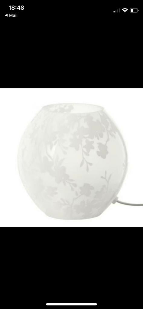 Ikea knubbig tafellamp kersenbloesem wit, Ophalen of Verzenden, Nieuw, Glas