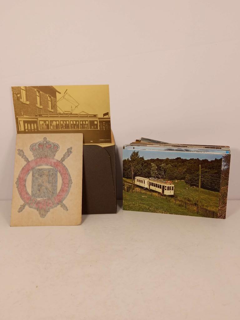 Lot de + de 100 cartes de trains + autocollant SNCV, Enlèvement ou Envoi, Véhicule