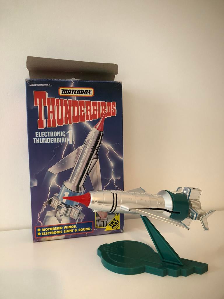 Matchbox Thunderbirds electronic Thunderbird 1 werkt + doos, Collections, Enlèvement ou Envoi, Utilisé, TV, Statue, Réplique ou Modèle