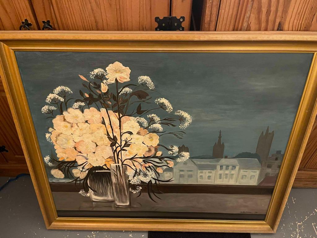 oilpainted groot schilderij de paepe, Antiquités & Art, Enlèvement