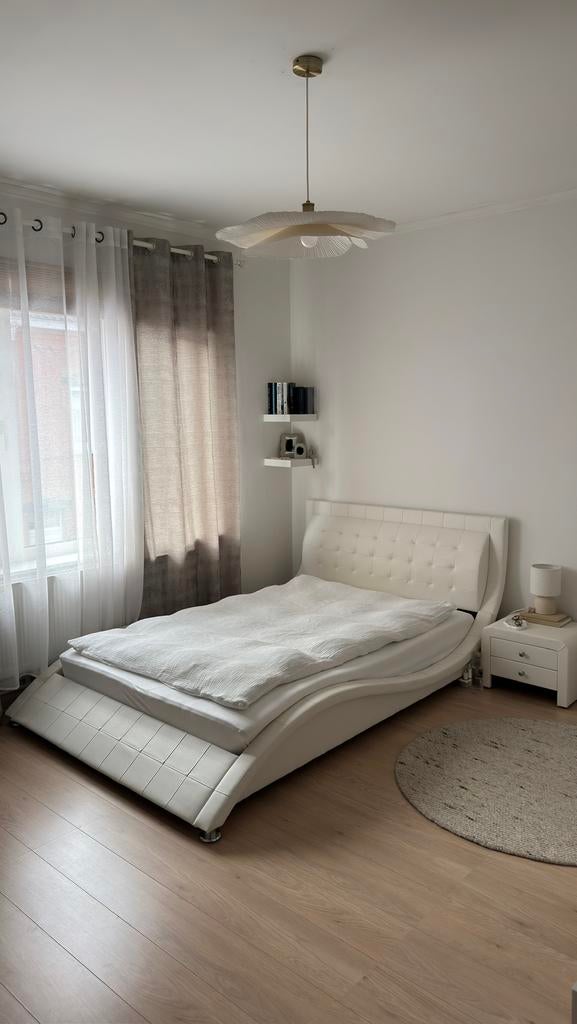 Witte bed 140x200cm incl. lattenbodem, Maison & Meubles, Chambre à coucher | Lits, Utilisé, Deux personnes, 140 cm, 200 cm, Autres matériaux