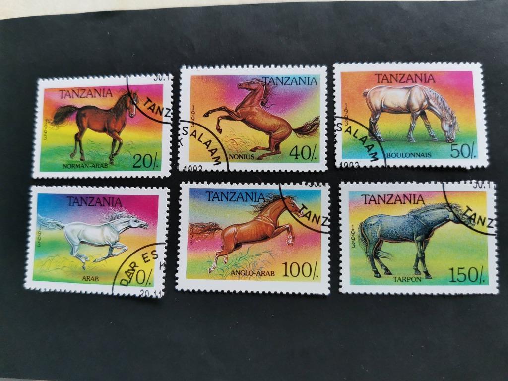 Tanzanie 1993 - chevaux, Timbres & Monnaies, Timbres | Afrique, Enlèvement ou Envoi, Tanzanie, Affranchi