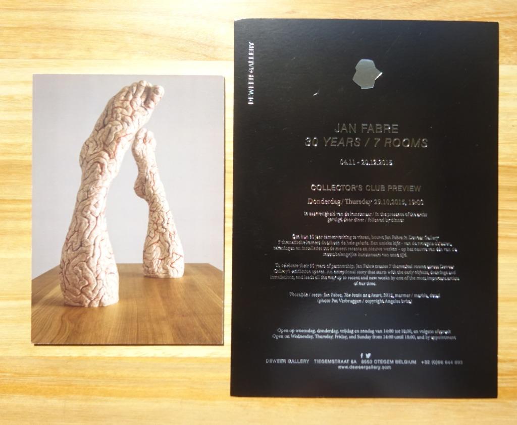 2 invitaties Jan fabre, Enlèvement ou Envoi, Comme neuf, Dépliant