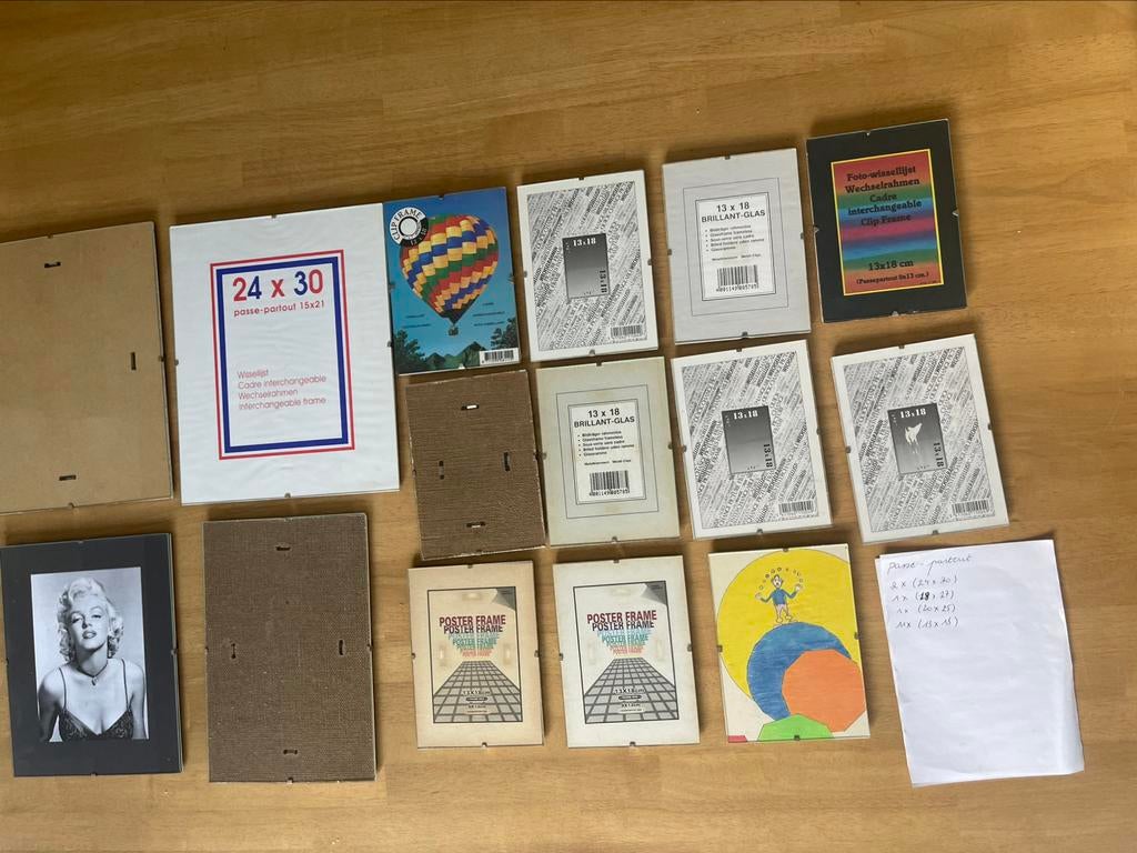 Retro kaders - wissellijsten - passe-partout, Verzamelen, Retro, Ophalen