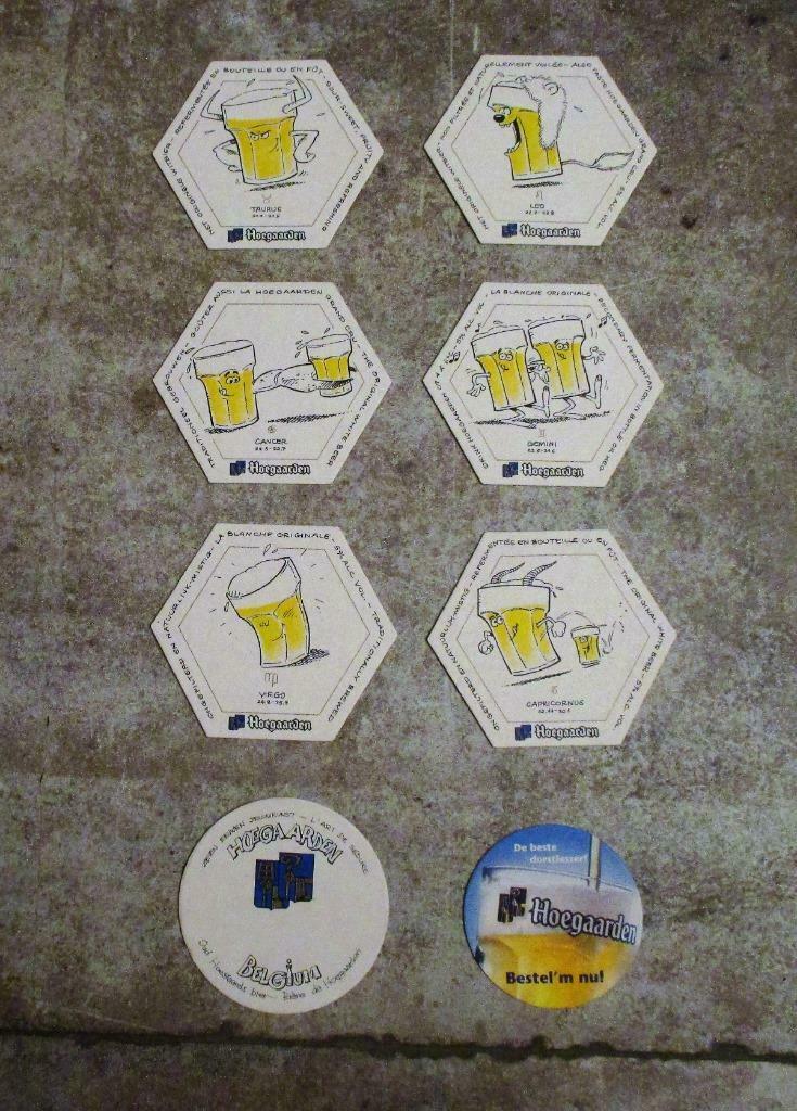 Bierviltjes Hoegaerden - Horoscoop, Verzamelen, Biermerken, Ophalen of Verzenden, Zo goed als nieuw, Viltje(s)