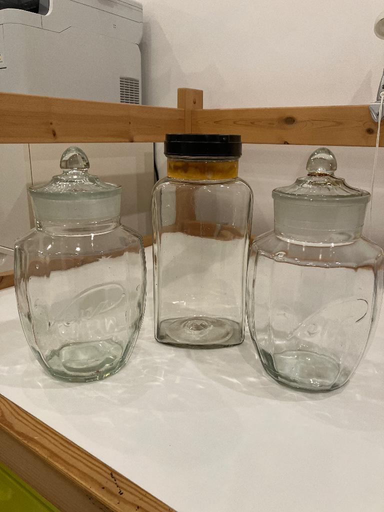 Antieke glazen snoeppotten/voorraadpotten, Ophalen