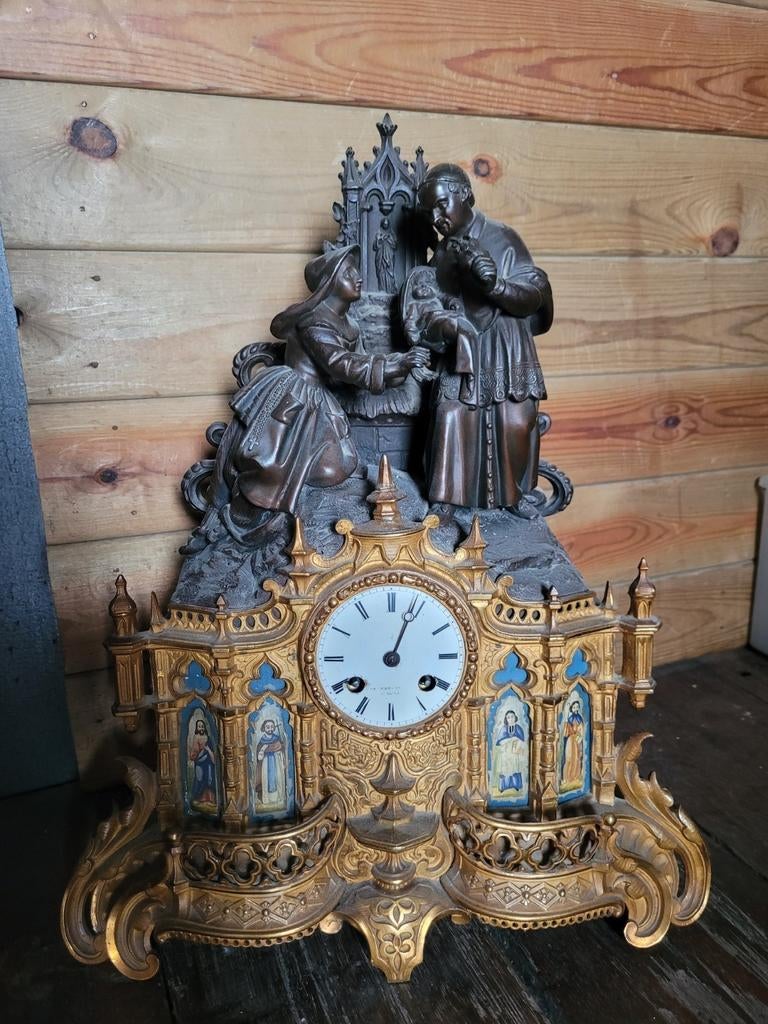 Pendule de cheminée gothique française, Antiquités & Art, Enlèvement