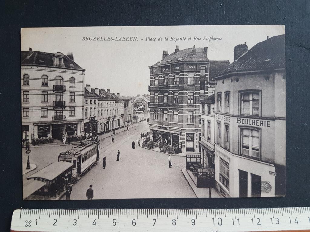 Postkaart Brussel - Laken Beenhouwerij TRAM, Verzamelen, Verzenden, Voor 1920, Ongelopen, Brussel (Gewest)
