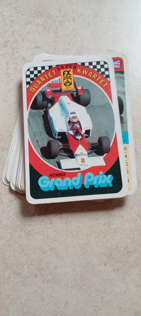 Jeu de 19 cartes super quartet n229 Grand Prix Voitures, Collections, Enlèvement ou Envoi, Utilisé