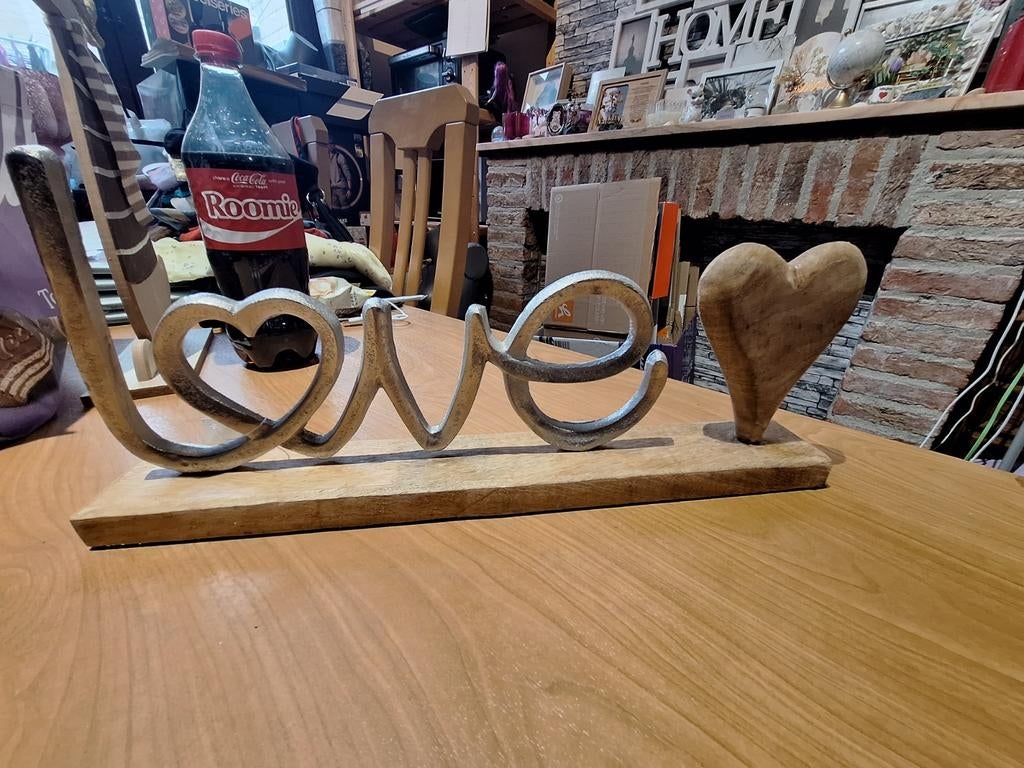 Houten/ijzeren decoratie " love ", Ophalen of Verzenden, Nieuw
