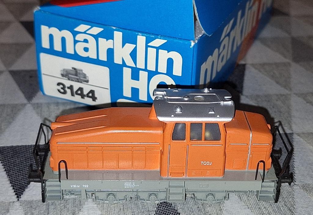 Märklin HO 3144 oranje diesellocomotief van de TGOJ (Zweden), Ophalen of Verzenden, Zo goed als nieuw, Locomotief, Märklin
