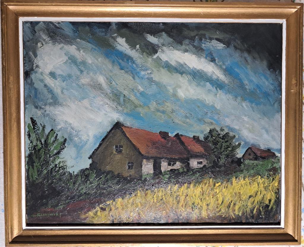 Boerderij in de velden in Vlaanderen (Frank Slabbinck), Antiek en Kunst, Ophalen of Verzenden