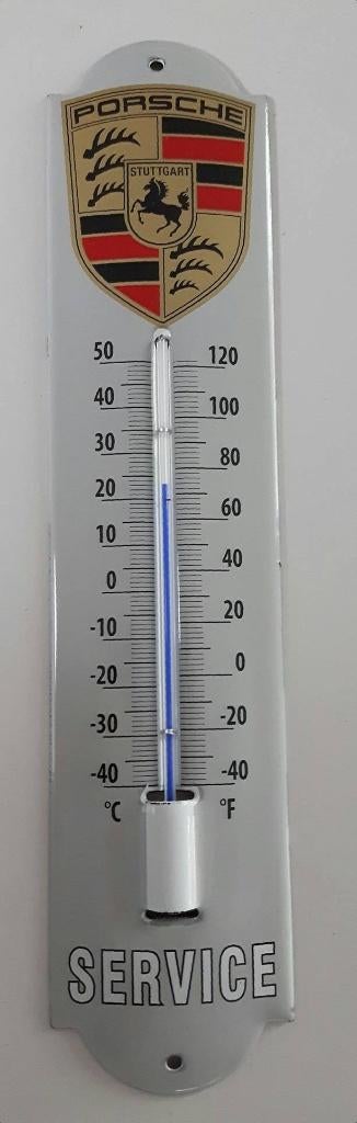Porsche logo service emaillen reclame thermometer kado, Verzamelen, Ophalen of Verzenden, Zo goed als nieuw, Gebruiksvoorwerp