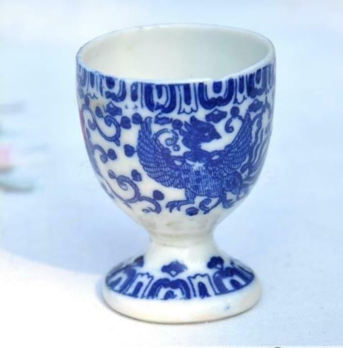 coquetier en porcelaine dragon bleu, Ophalen of Verzenden