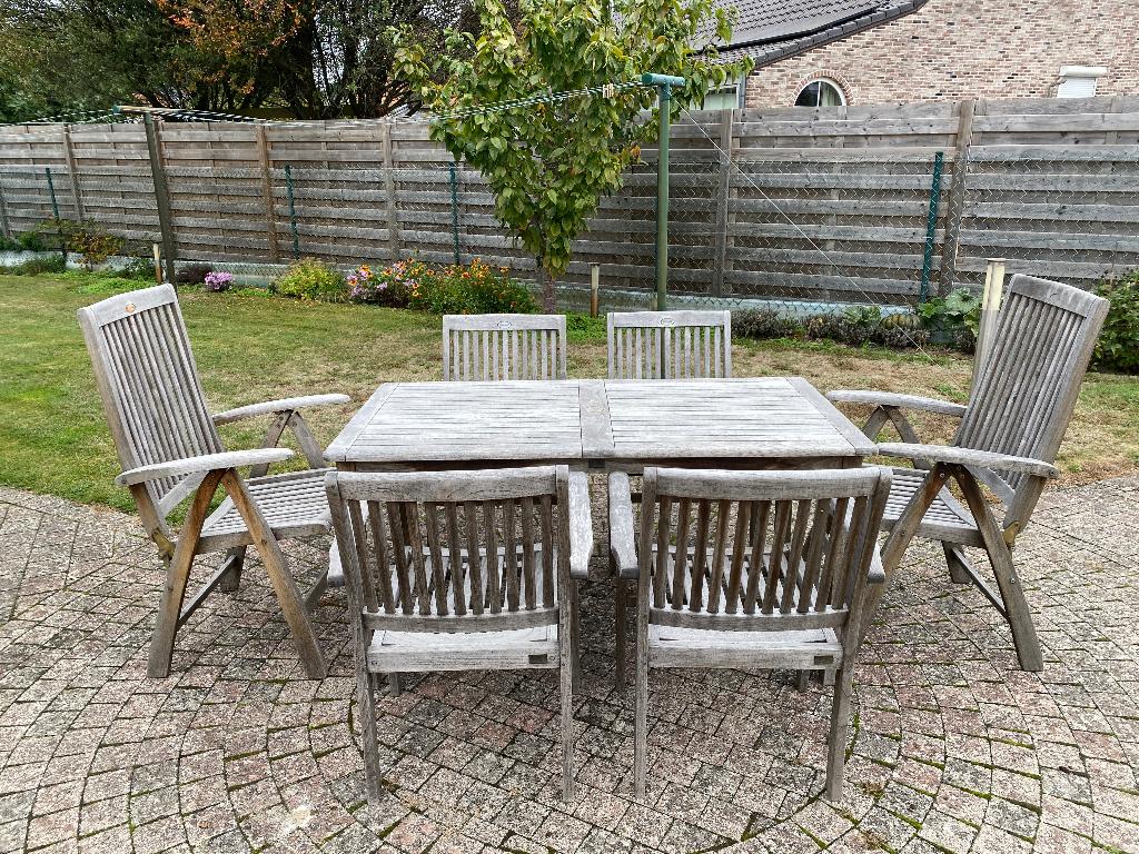 Kit de jardin Hartman (parasol inclus), Jardin & Terrasse, Chaise, Salons de jardin, Utilisé, 6 places