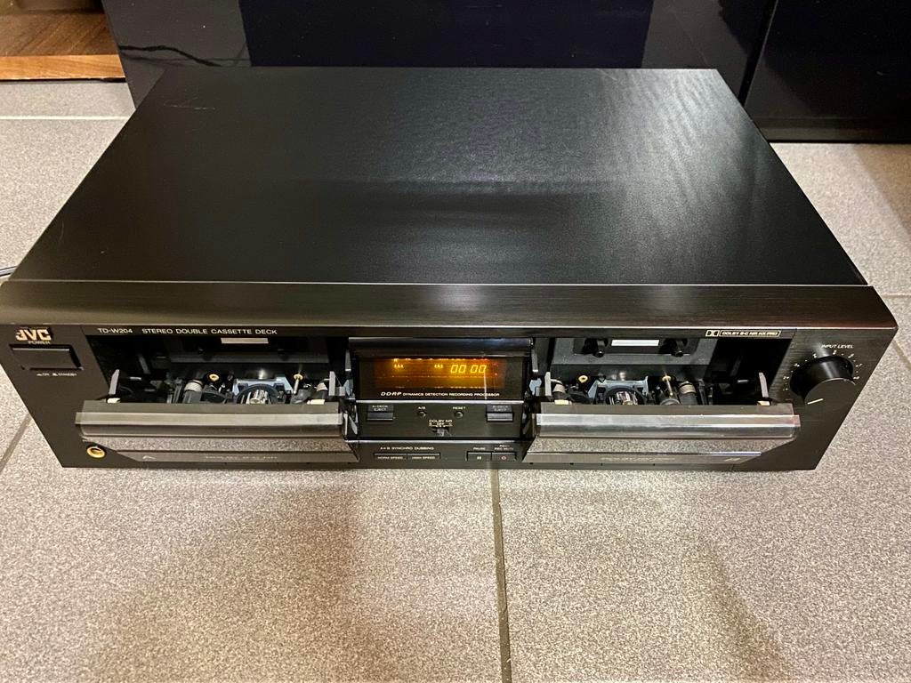 JVC TD-W204 dubbele cassettedeck, TV, Hi-fi & Vidéo, Decks cassettes, Enlèvement ou Envoi, Double, JVC, Commandes tactiles