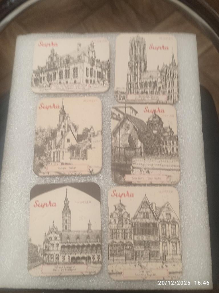 6 Anciens sous-bocks SUPRA ., Enlèvement ou Envoi, Utilisé, Sous-bock, Autres marques