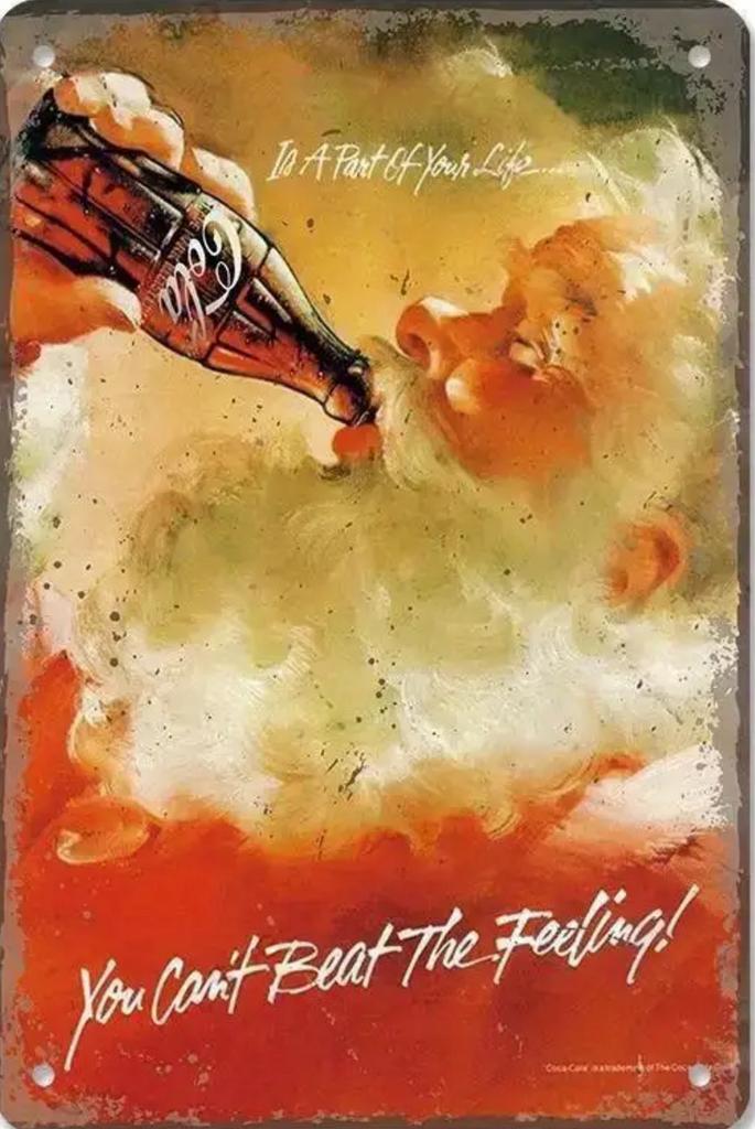 Panneau en métal de Noël Coca Cola - Mancave vintage rétro, Enlèvement ou Envoi, Neuf, Panneau publicitaire