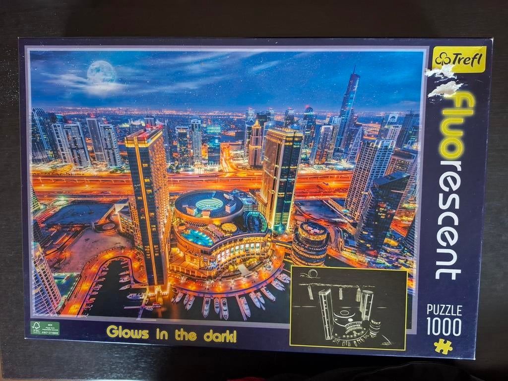 Trefl fluo puzzel Dubai - 1000 stuks, Ophalen of Verzenden