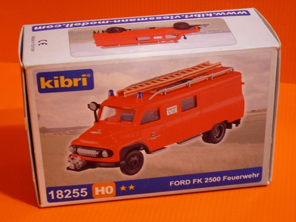 FORD FK 2500 Brandweerwagen - Kit Kibri 18255 - H0 - 1:87, Hobby en Vrije tijd, Overige merken, Gelijkstroom of Wisselstroom, Overige typen