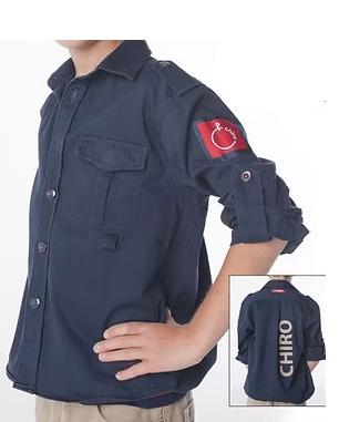 Chirohemd maat 140 unisex, Ophalen, Zo goed als nieuw, Jongen of Meisje, Overhemd of Blouse