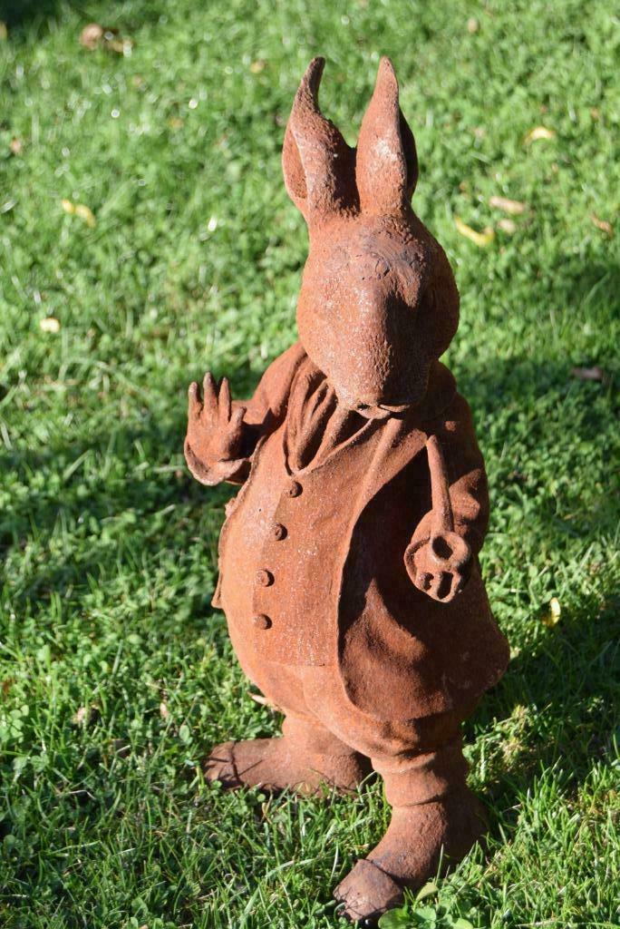 Grappig gietijzeren konijn, meneer konijn (Alice in, Ophalen of Verzenden, Nieuw, Overige materialen, Dierenbeeld