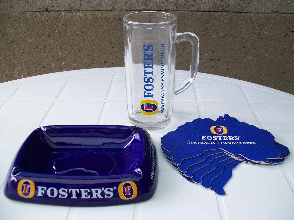Asbak - Foster's Australia's Famous Beer - Bier Glas Glazen, Verzamelen, Biermerken, Ophalen of Verzenden, Gebruikt, Glas of Glazen