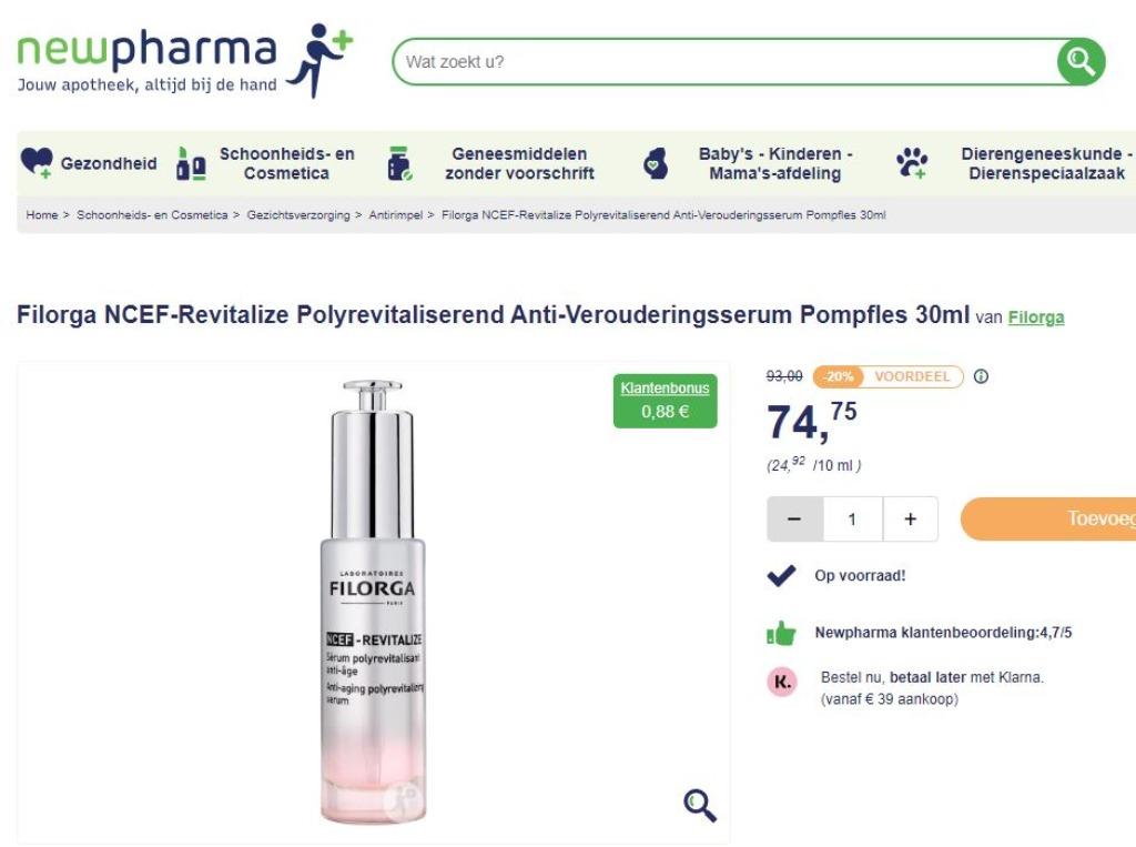 Filorga NCEF-Revitalize Polyrevitaliserend Anti-Verouderings, Ophalen, Zo goed als nieuw, Verzorging