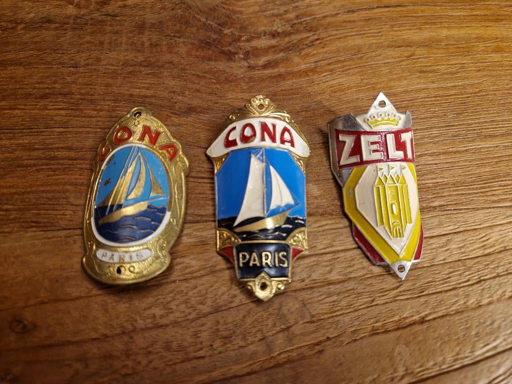 Lot oude kopmerk balhoofdplaatje, Ophalen of Verzenden