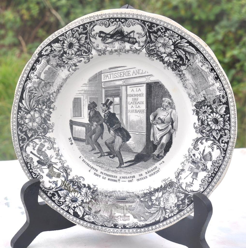 assiette creil et montereau n6 avec decor et texte, Enlèvement ou Envoi