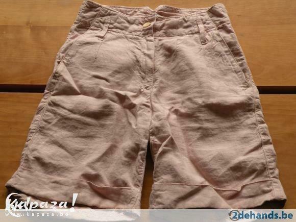 NIEUWE short/bermuda m34 100% linnen, Ophalen of Verzenden, Nieuw, Maat 34 (XS) of kleiner, Roze