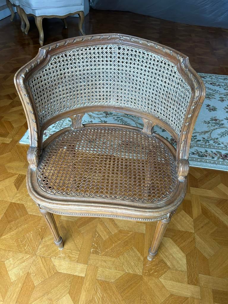Fauteuil de bureau canné de style Louis XVI, Antiquités & Art, Enlèvement