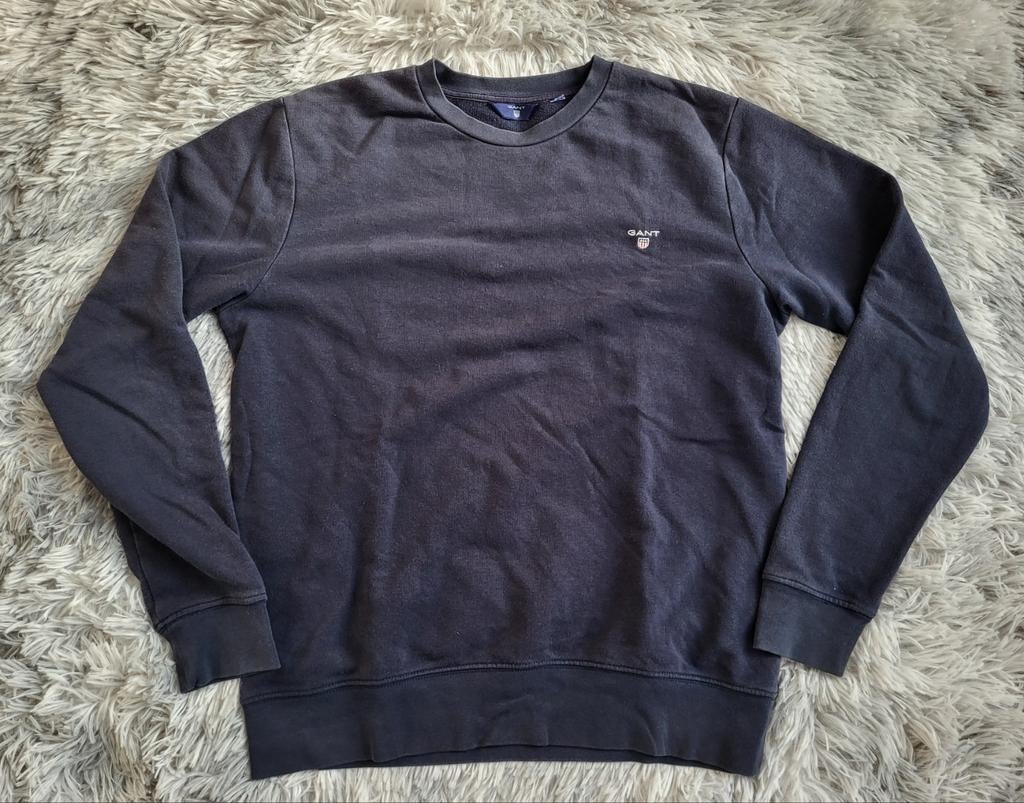 ORIGINEEL MARINEBLAUW SWEATSHIRT MET HANDSCHOENEN MET RONDE, Blauw, GANT, Ophalen of Verzenden, Gedragen