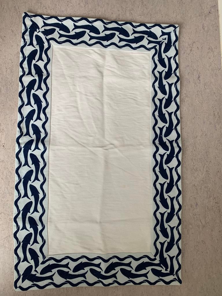 NIEUW Luxueuze badmat Frankrijk  jaren ‘80, Ophalen of Verzenden, Nieuw, Blauw, Badmat
