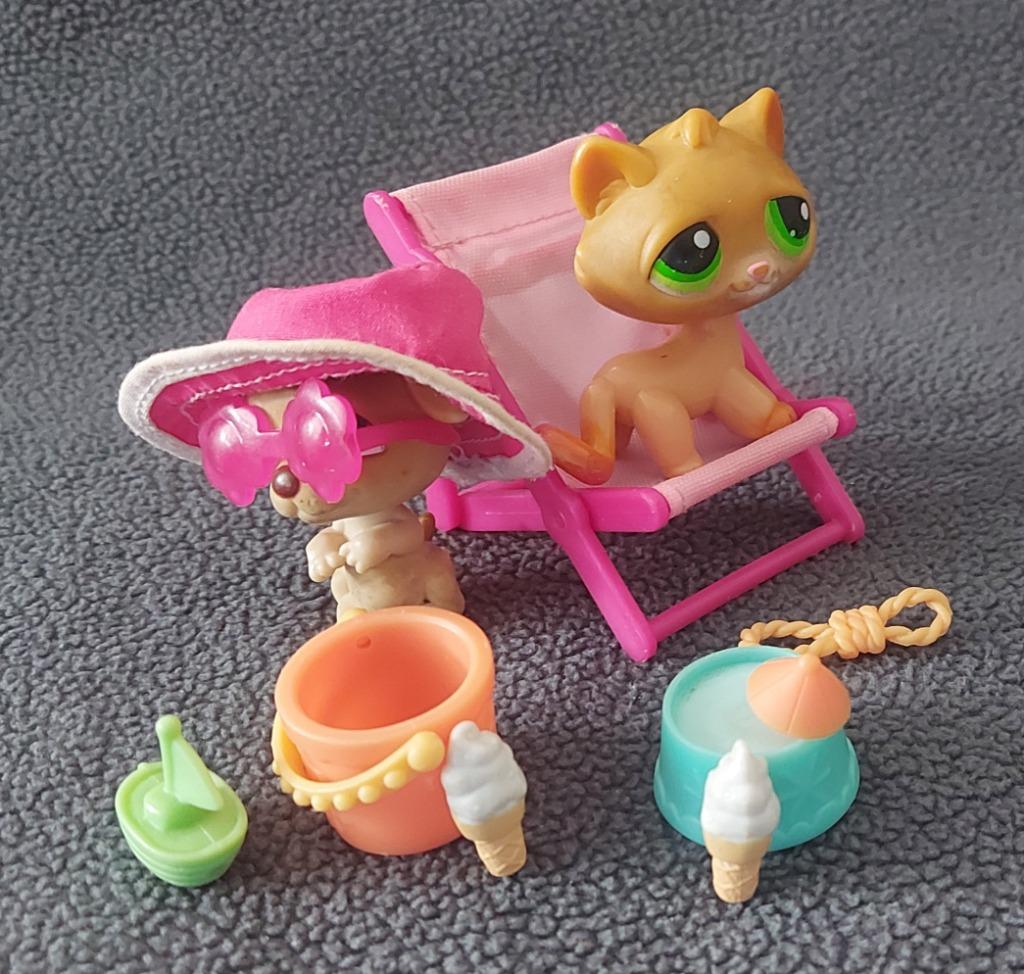L. Pet Shop op het strand:kitten(#110)+jack russel(#109), Kinderen en Baby's, Ophalen, Gebruikt