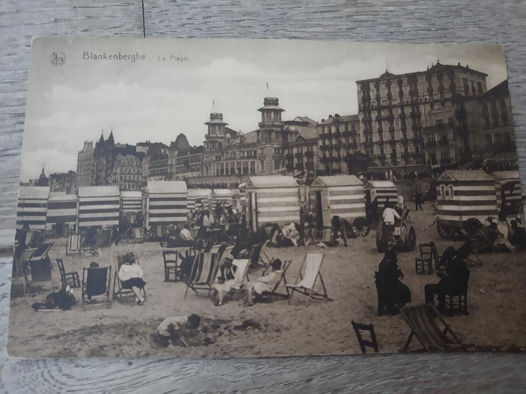 Carte postale décrite Blankenberge - plage, Collections, Enlèvement ou Envoi