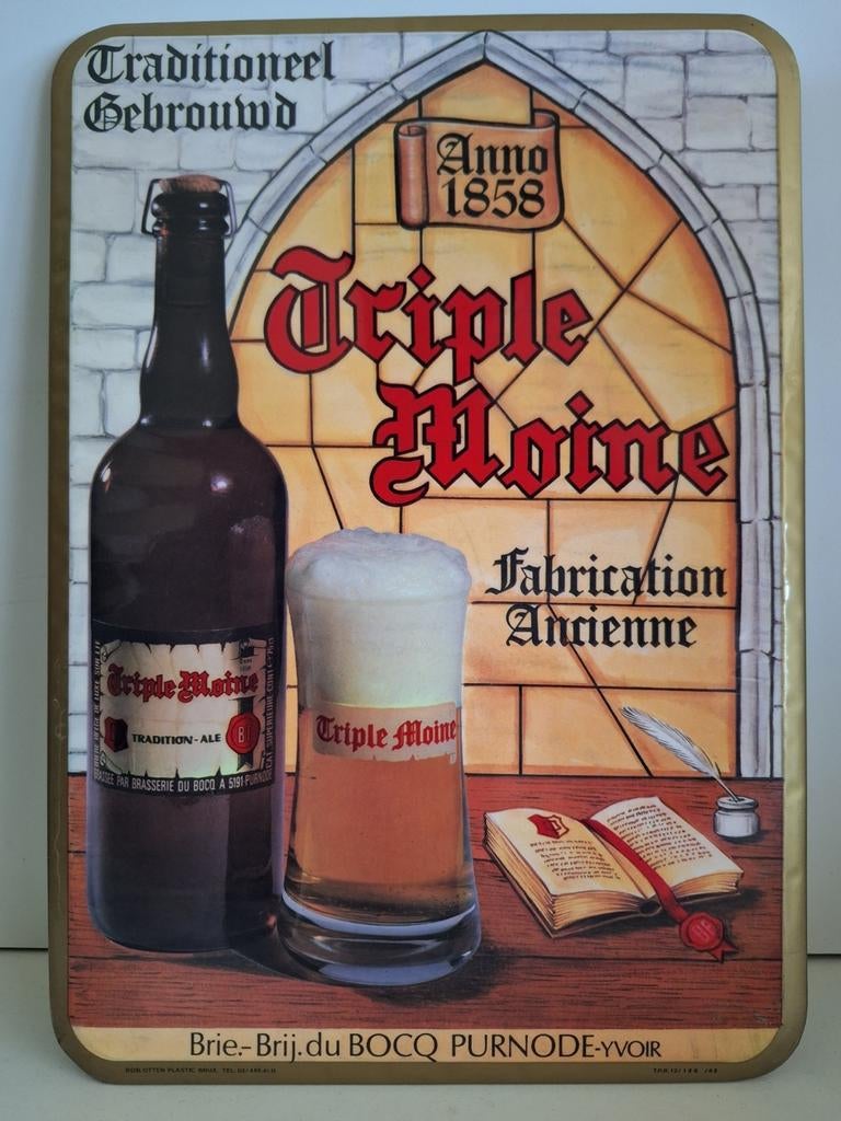 Glacoide Triple Moine brouwerij Du Bocq Purnode Yvoir 1983, Ophalen of Verzenden, Zo goed als nieuw