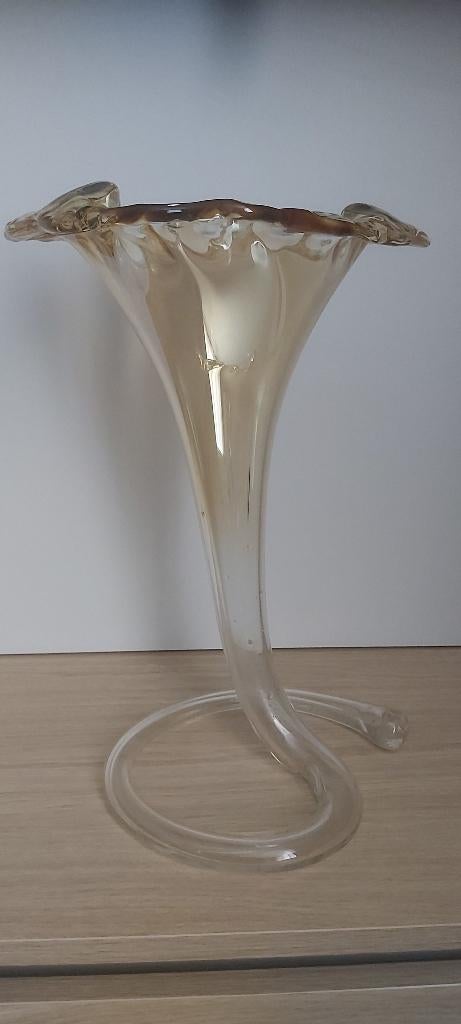 Art Deco Murano trumpet Stiver vaas, Antiek en Kunst, Ophalen of Verzenden