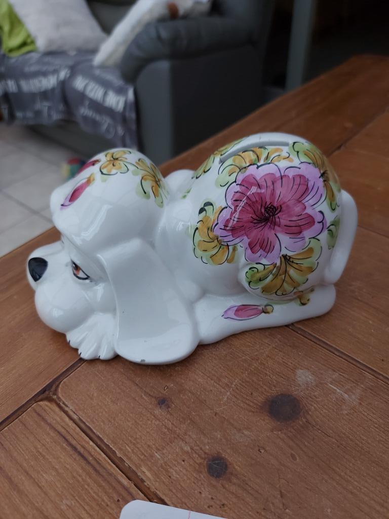 Vintage met de handgeschilderde keramieken italiaanse spaarp, Antiek en Kunst, Ophalen of Verzenden