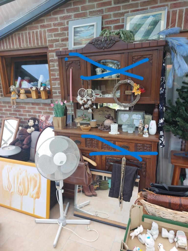 lot rommelmarkt gerief _ stoelen vintage + vincent sheppard, Divers, Lots de brocante, Enlèvement
