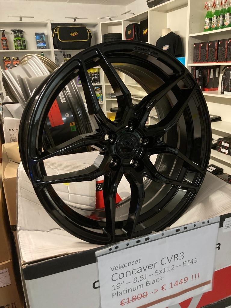 Velgenset Concaver CVR3 19x8,5 5x112 Platinum Black NIEUW, 19 inch, Velg(en), Nieuw, Ophalen of Verzenden