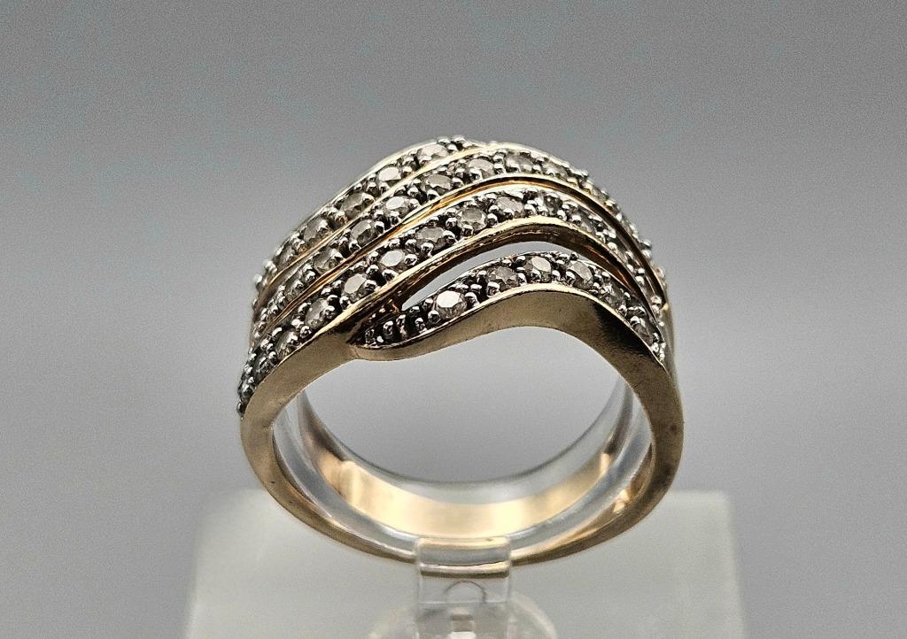 Bague vintage en or avec diamants. Environ 0,40 ct. 2025/255, Enlèvement ou Envoi, Or, Comme neuf, Or