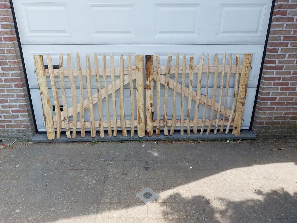 Kastanje kastanjehouten poortje hekwerk palen, Ophalen, Nieuw