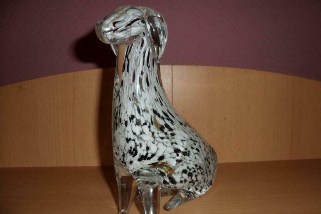 Mooie oude glazen beeldje van een hond Uit fijne glas, Ophalen