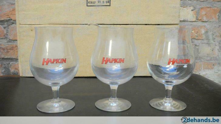 Hapkin bierglazen, Verzamelen, Biermerken, Ophalen, Gebruikt