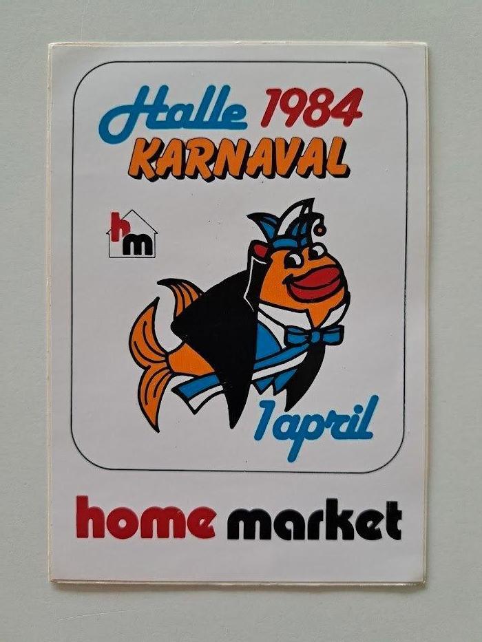Autocollant ancien - Halle Carnival 1984, Enlèvement ou Envoi, Comme neuf, Société ou Association