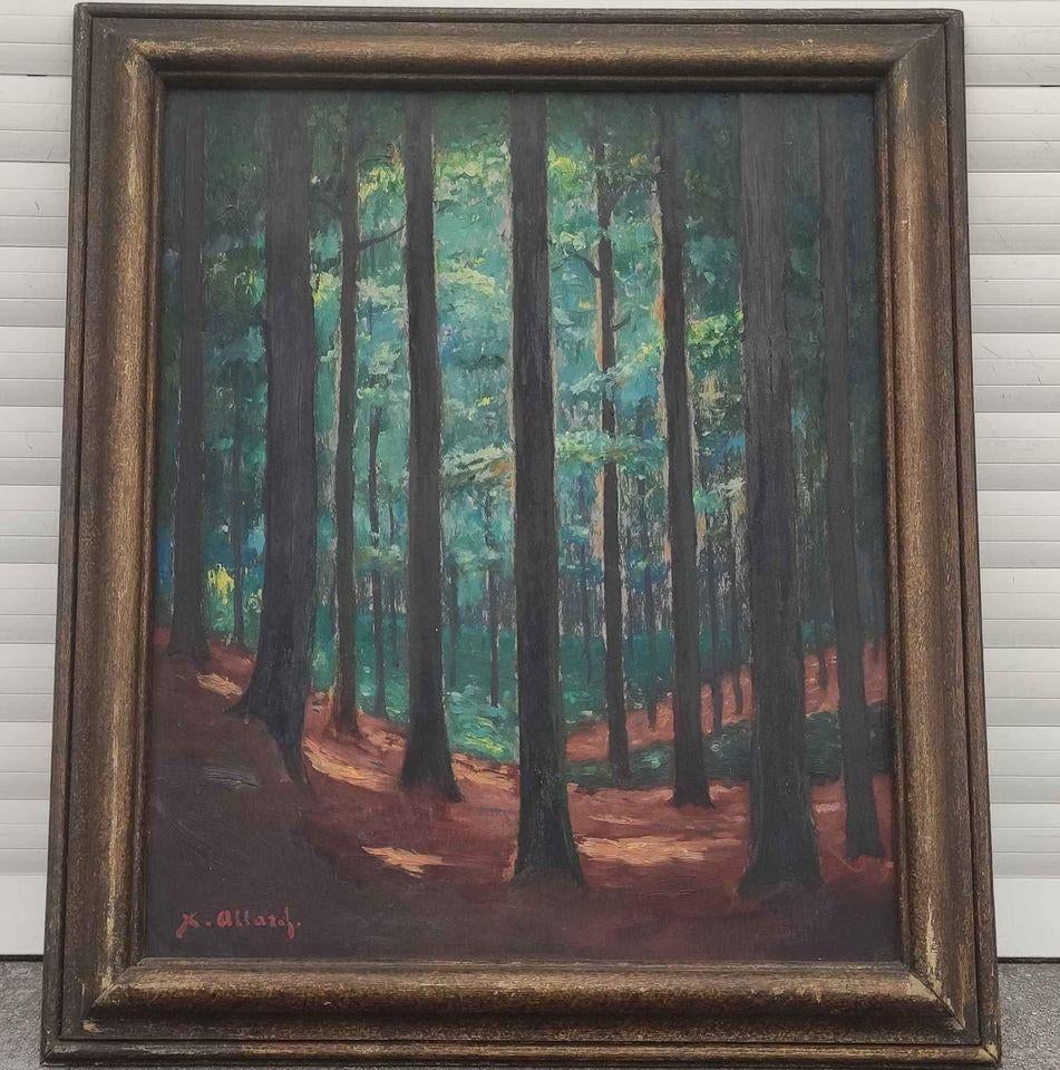 Huile sur panneau sous bois signe Xavier allard, Antiek en Kunst, Kunst | Schilderijen | Klassiek, Ophalen of Verzenden