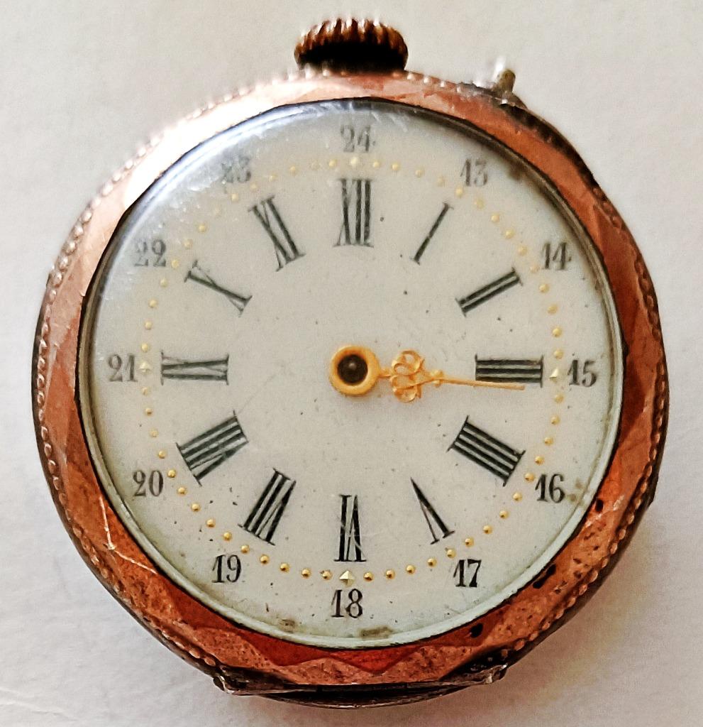 Montre de poche dame argent galonné, diamanté, à réparer, Enlèvement ou Envoi, Utilisé