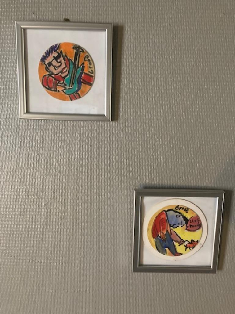 herman brood bierviltjes 1+1 gratis, Antiek en Kunst, Kunst | Tekeningen en Fotografie, Ophalen