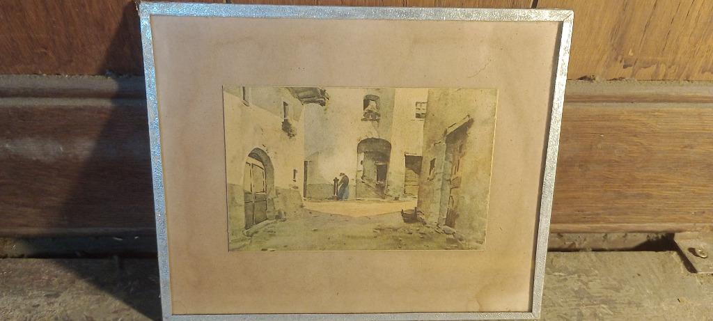 Estampe ancienne : Scène de vie de village, 21x17, n397, Enlèvement ou Envoi